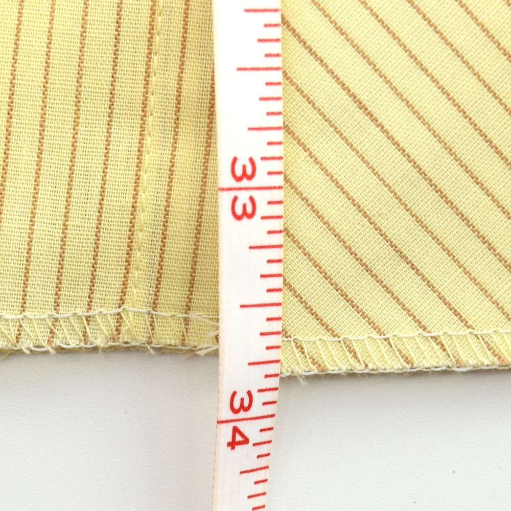 H Bar C Ranchwear Men XL Yellow Striped Western Long Tail 70s Button Down Shirt - Picture 10 of 12